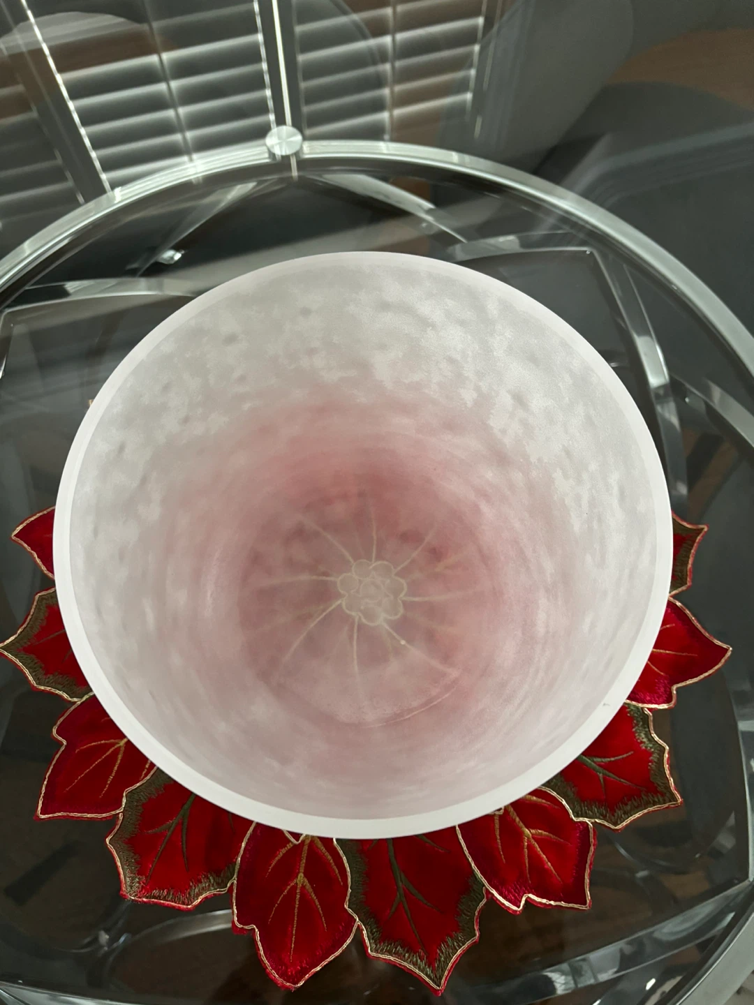 White Frosted Glass Bowl - photo 3