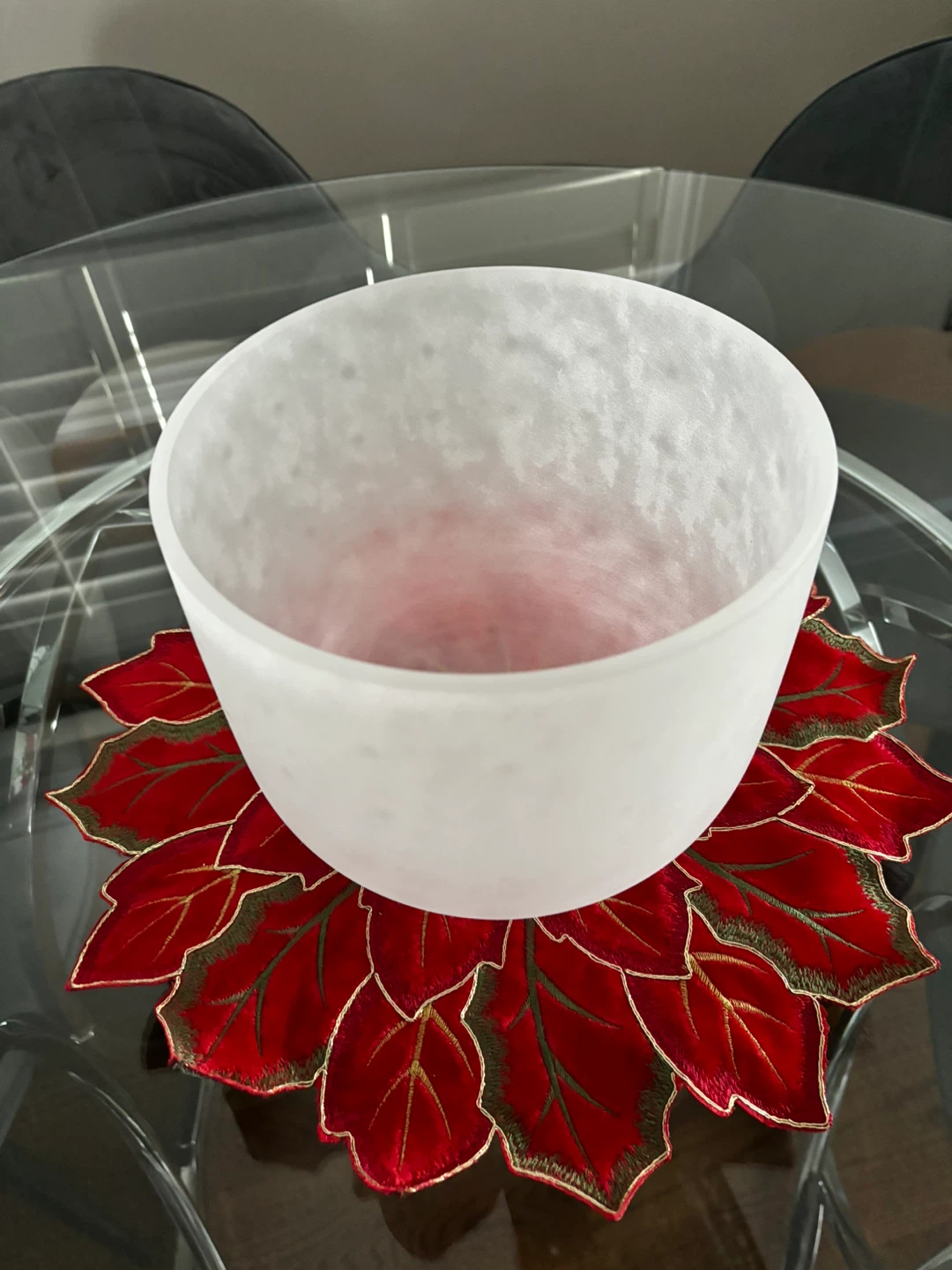 White Frosted Glass Bowl - photo 2