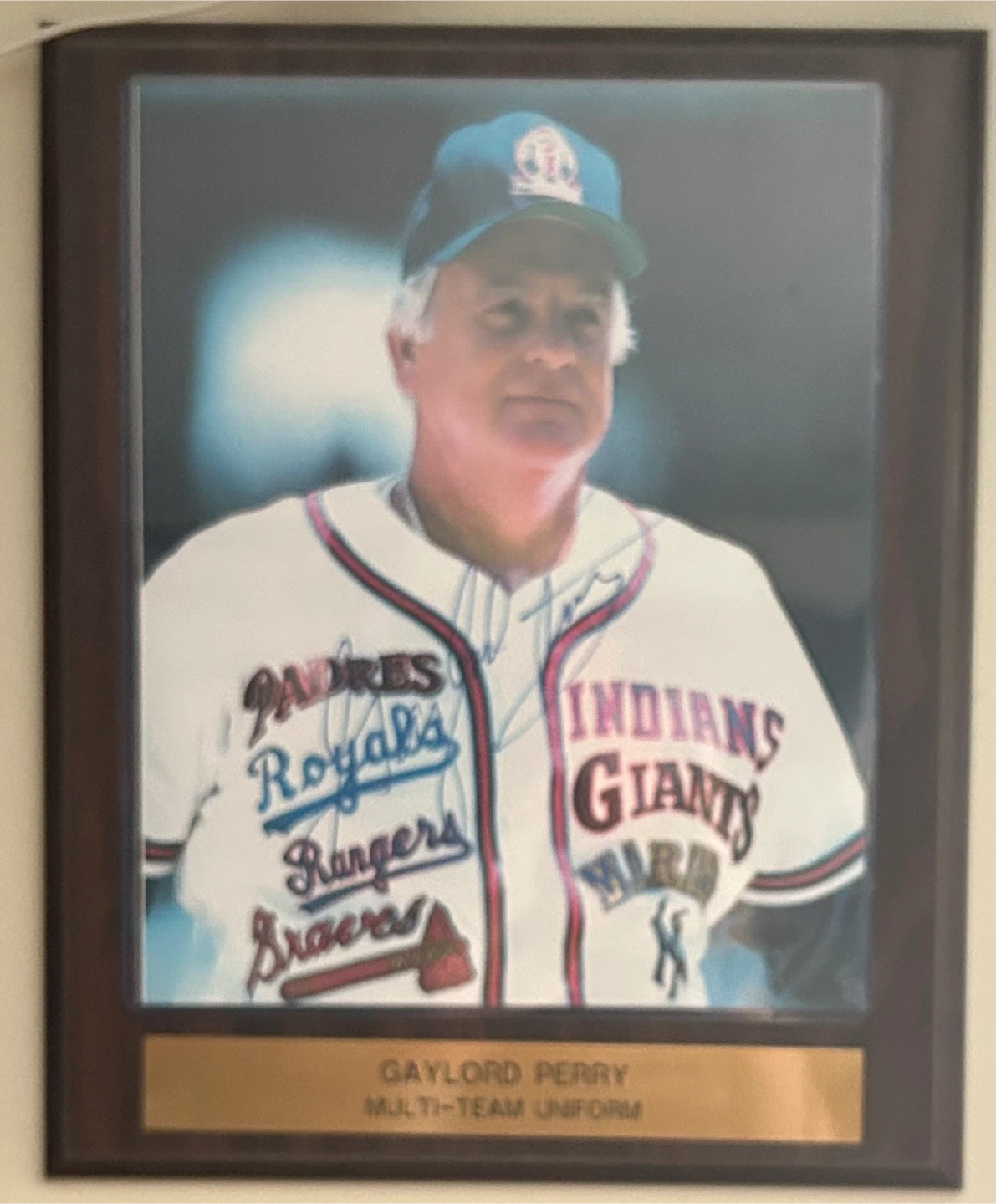 Gaylord Perry Multi-Team Uniform Framed Photo with autograph
