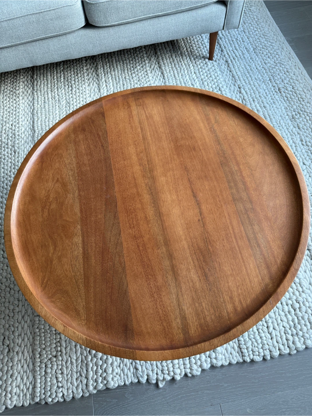 West Elm Wood Coffee Table with Black Metal Base- Modern Style - photo 4