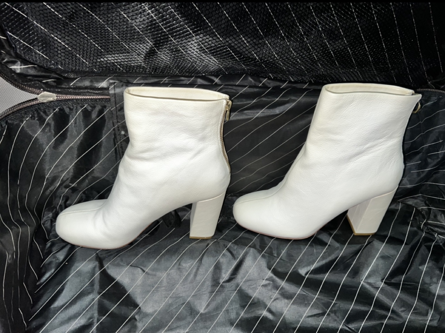 Joie White Leather Heeled Ankle Boots - Size 38.5 - photo 2