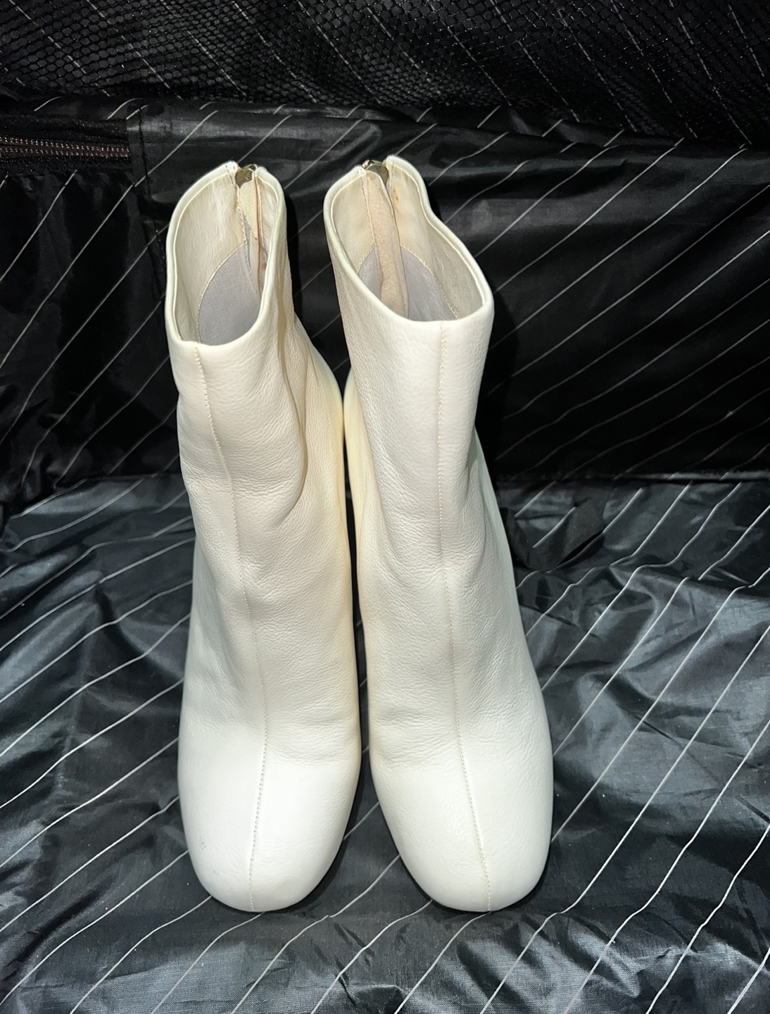 Joie White Leather Heeled Ankle Boots - Size 38.5