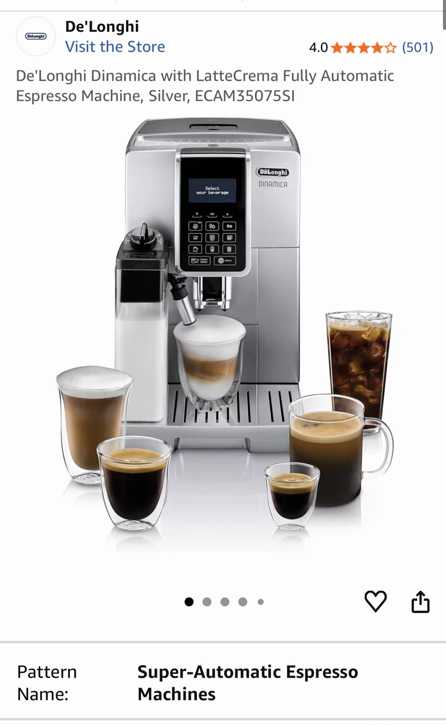 De'Longhi Dinamica LatteCrema Espresso Machine ECAM35075SI - photo 5