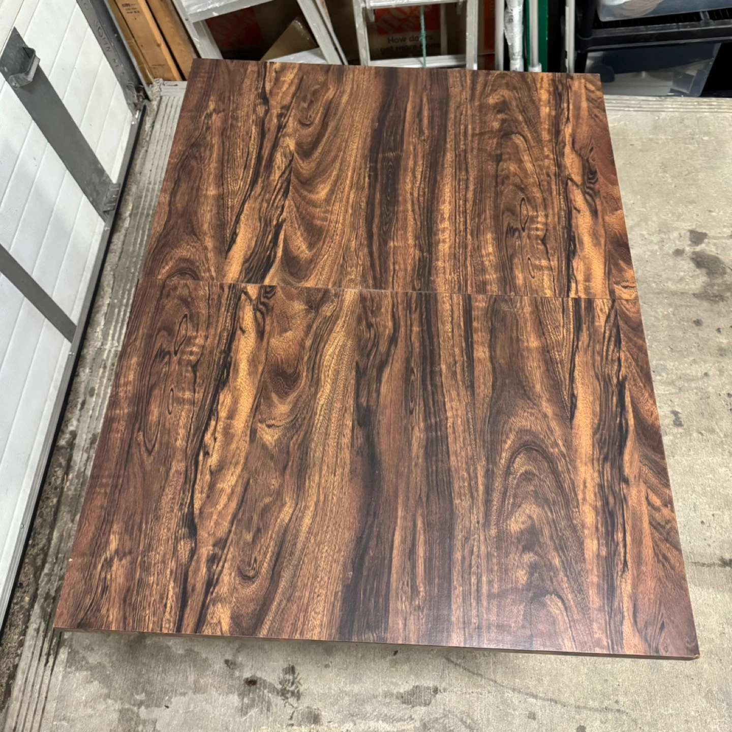 Modern MDF Wood-Look Dining Table with Metal Legs - photo 2