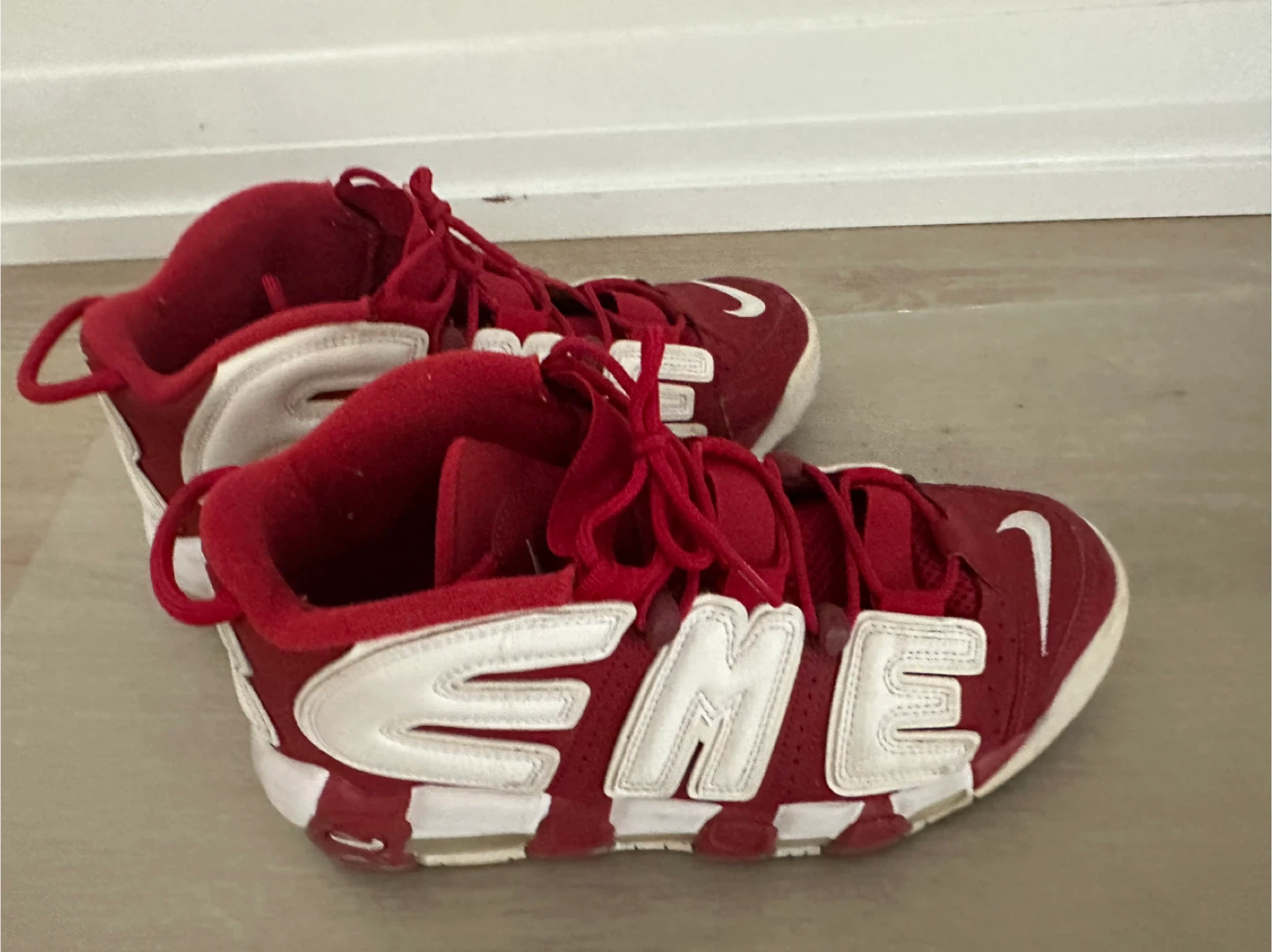 Nike Air More Uptempo Supreme Red Shoes