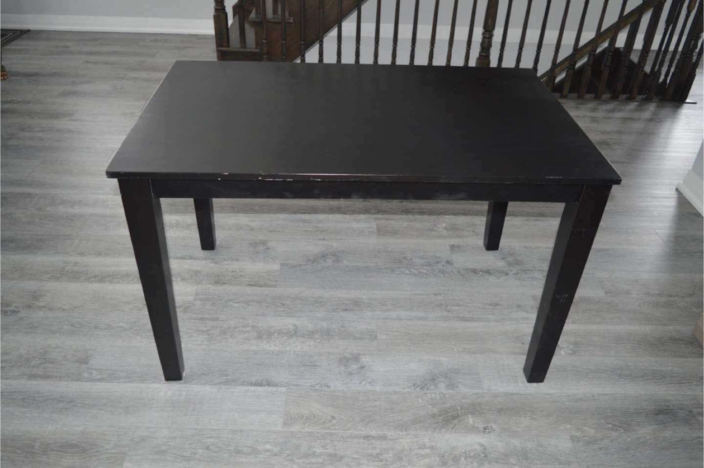Dining Table with 4 Leather Chairs - Brown - photo 3