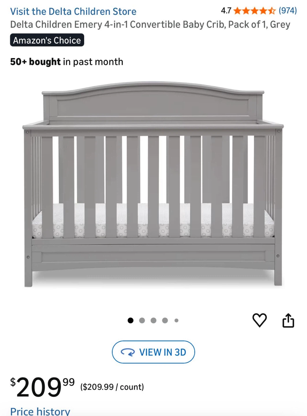 Delta Children Emery 4-in-1 Convertible Baby Crib - photo 2