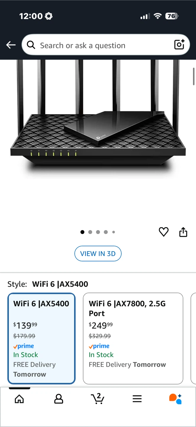 TP-Link Archer AX73 AX5400 WiFi 6 Router