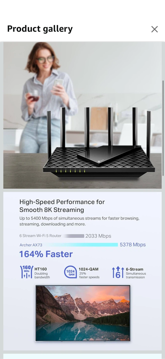 TP-Link Archer AX73 AX5400 WiFi 6 Router - photo 2