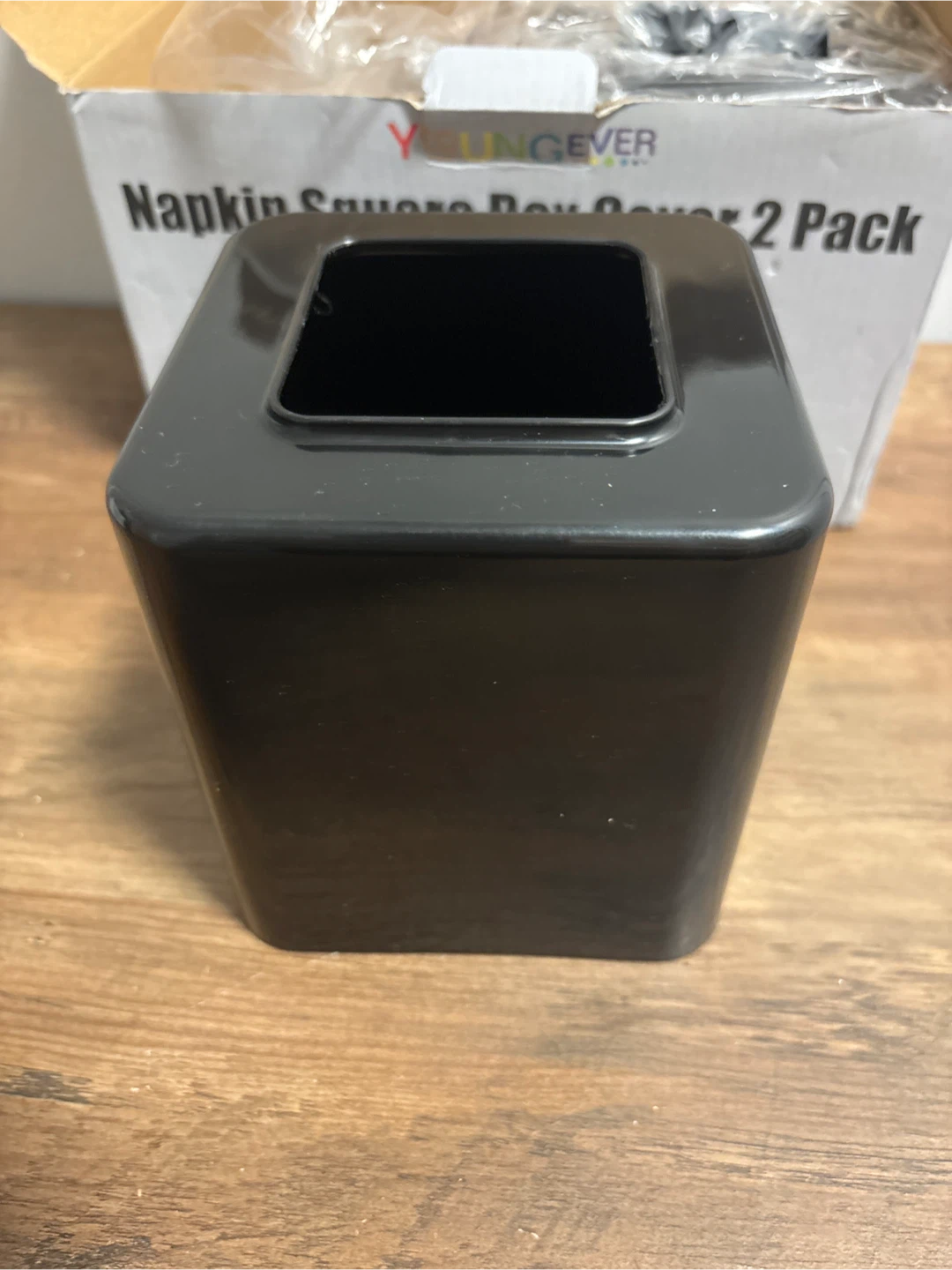 YOUNGEVER Napkin Square Box Cover - 2 Pack - Black - photo 4