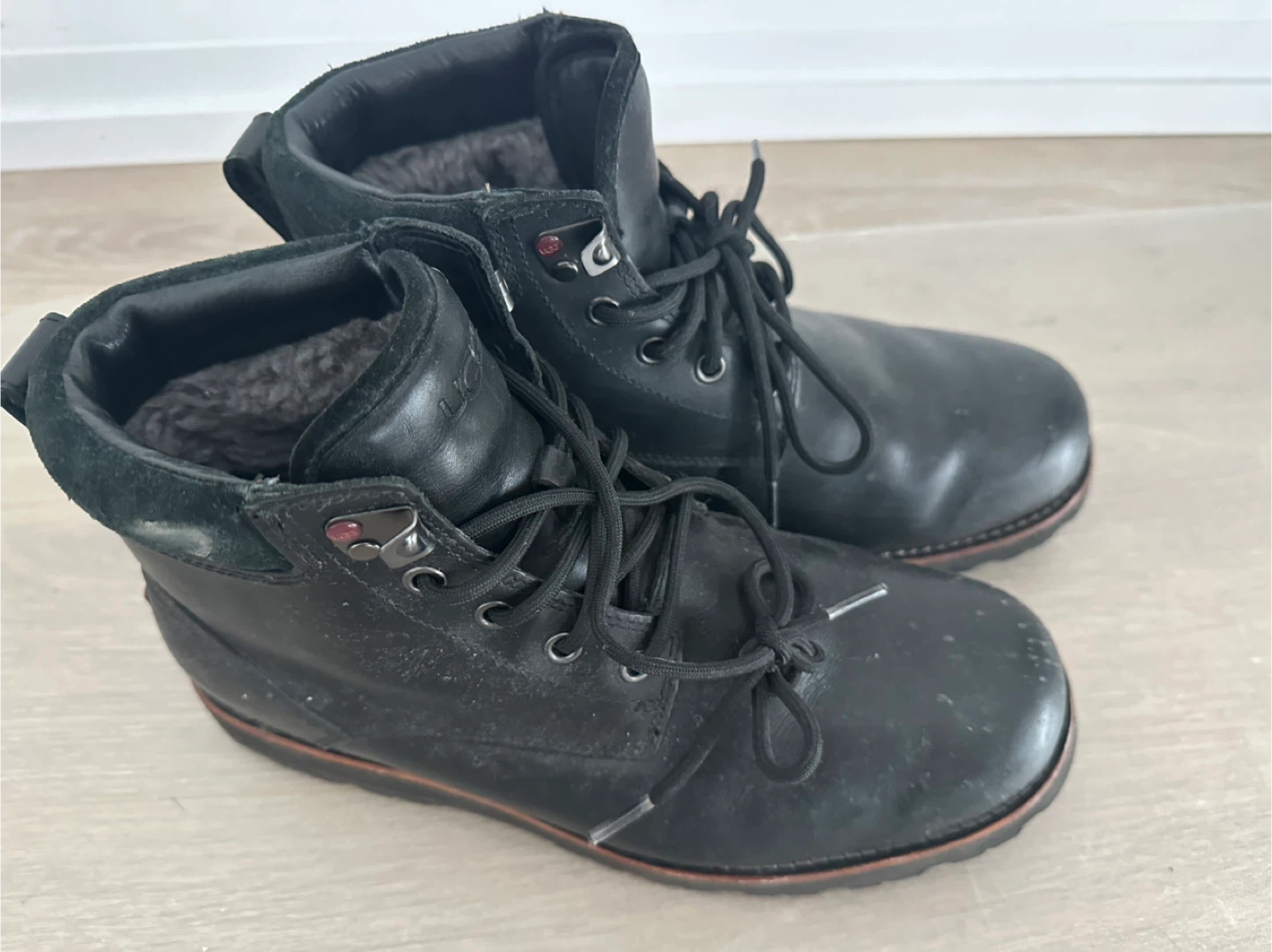 Ugg Black Leather Boots, Size 9