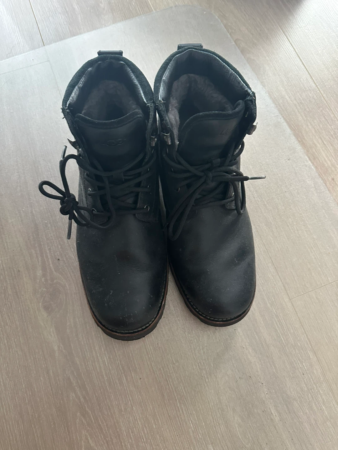 Ugg Black Leather Boots, Size 9 - photo 2
