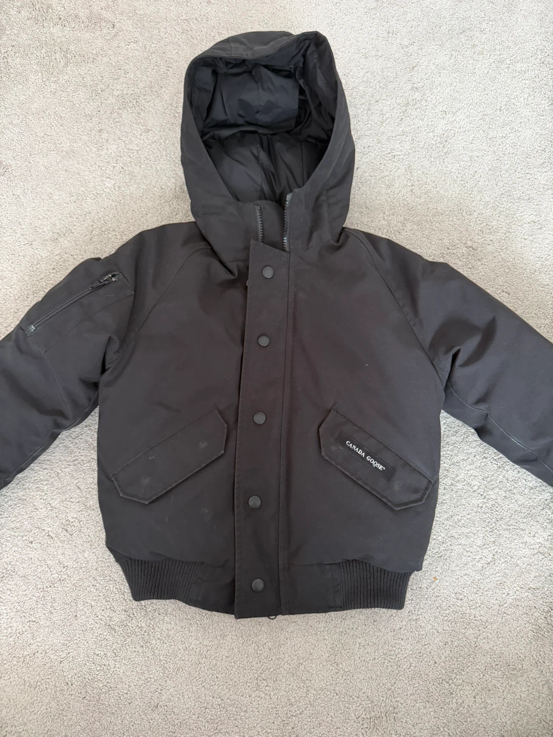 Kids Canada Goose Jacket - Black, Size S 7-8