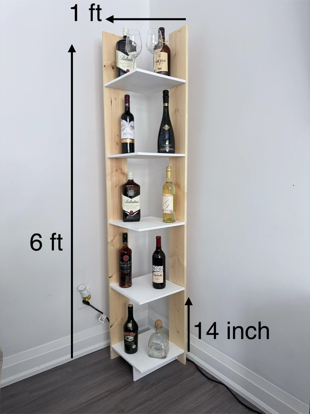 Corner Shelf - 6 ft Tall