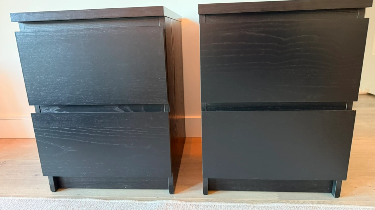 IKEA Black-Brown Nightstands (Pair) - photo 2