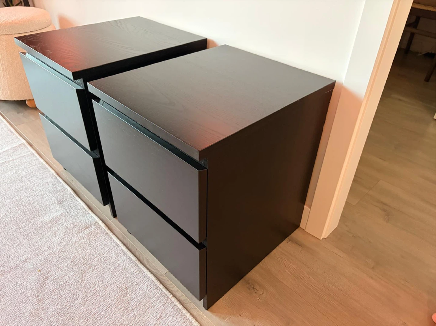 IKEA Black-Brown Nightstands (Pair) - photo 3