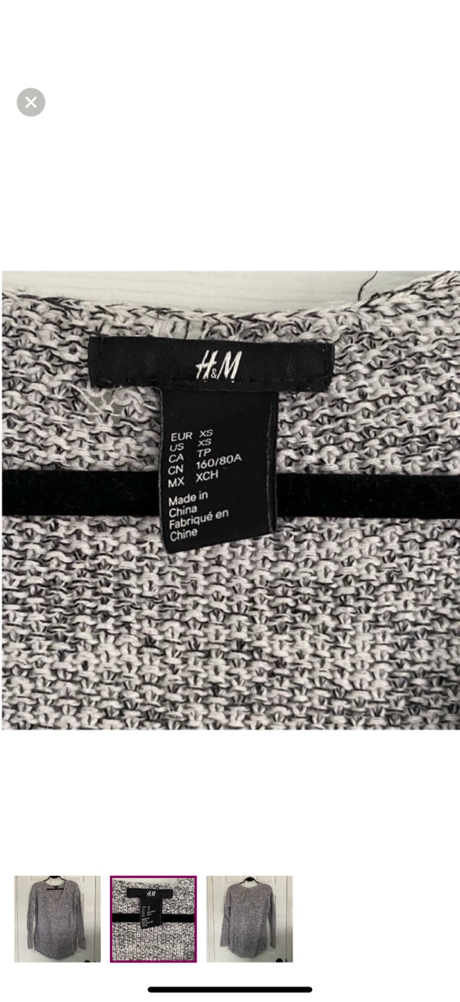 H&M Grey Knit Sweater - Size XS - photo 2