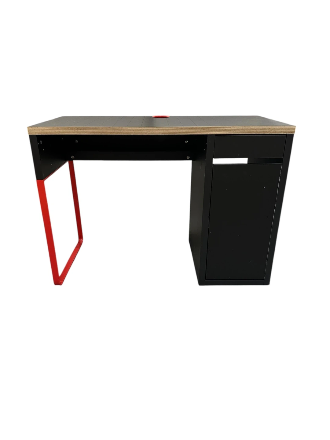 Black Desk with Red Accent Leg