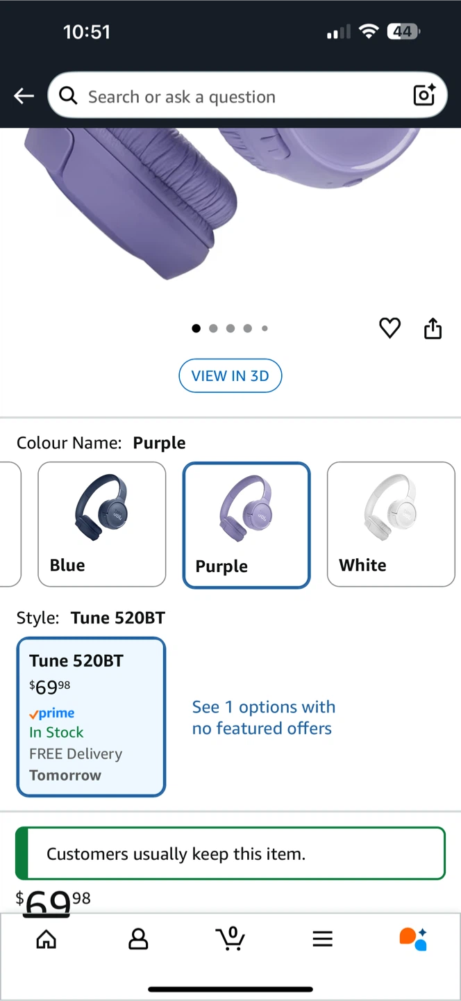 JBL Tune 520BT Purple Headphones New - photo 2