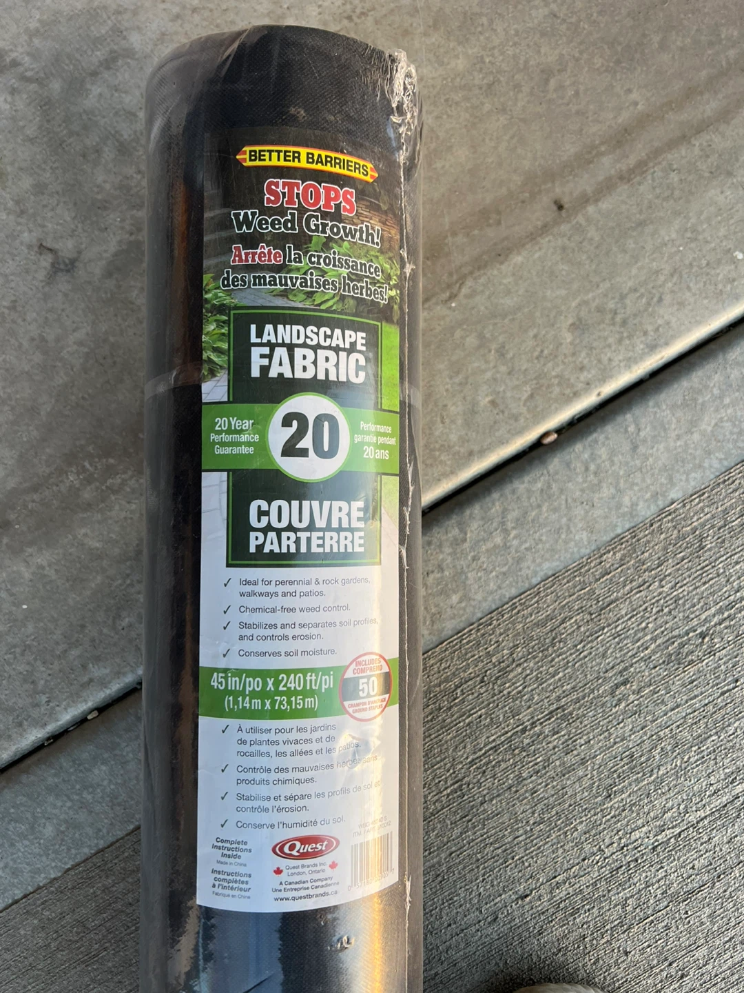 Better Barriers Weed Control Landscape Fabric - 45 in x 240 ft