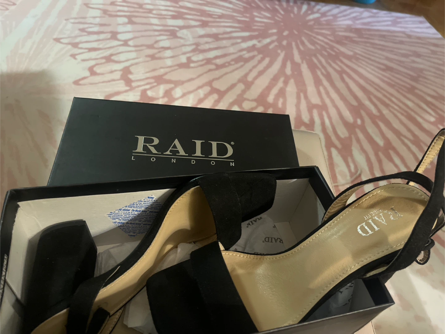 Raid London Wide Fit Wink Heeled Sandals - Black, UK 6