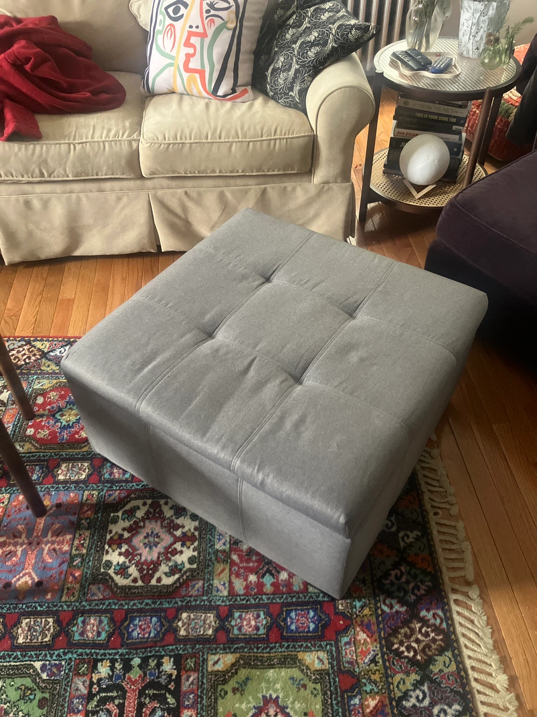 Gray Storage Ottoman