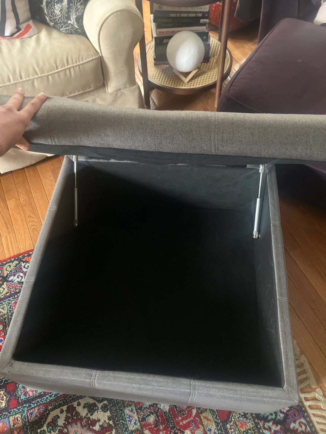 Gray Storage Ottoman - photo 2