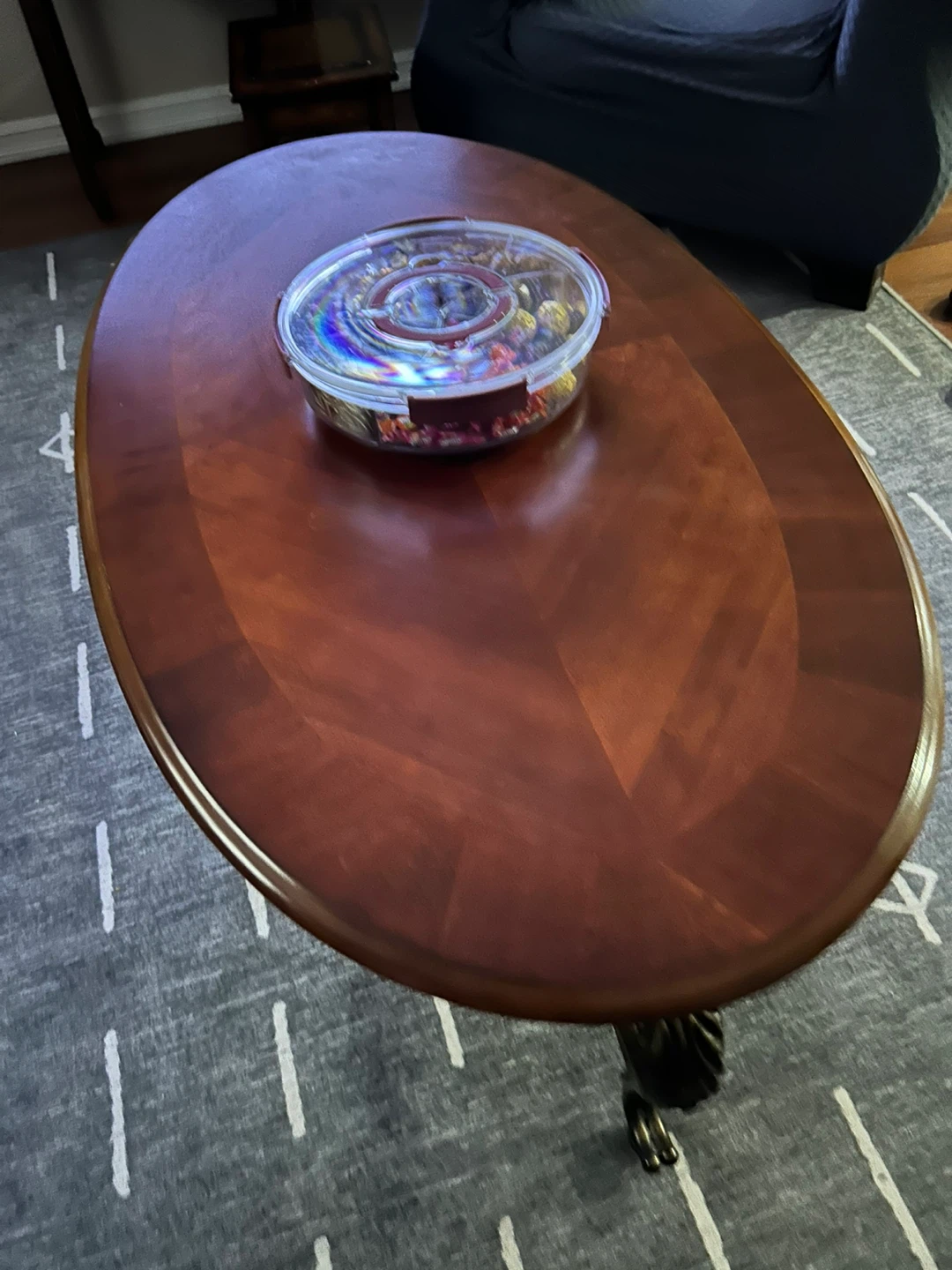 Oval Wood Coffee Table and end wood tables