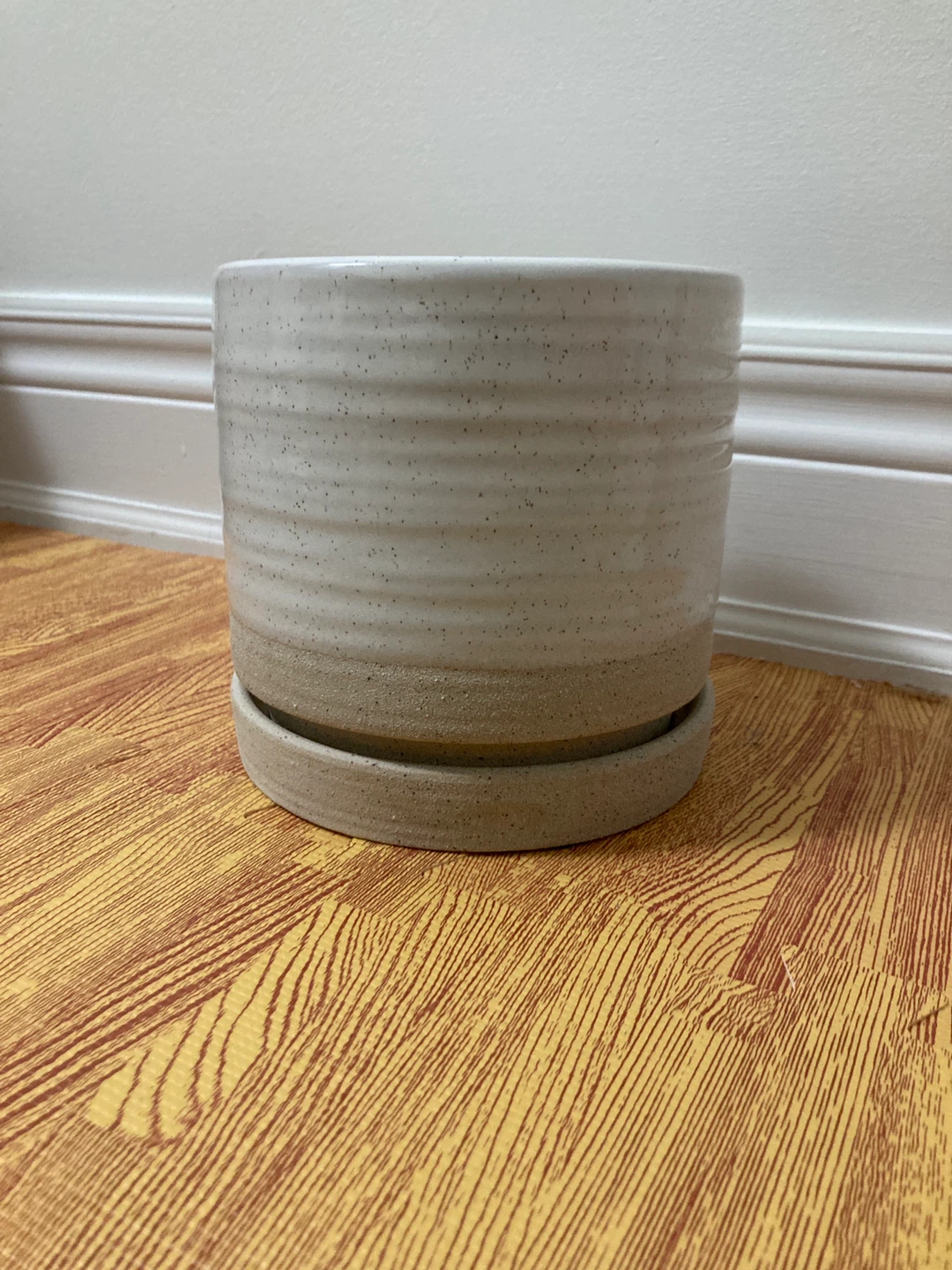 Speckled Ceramic Planter with Saucer - photo 2