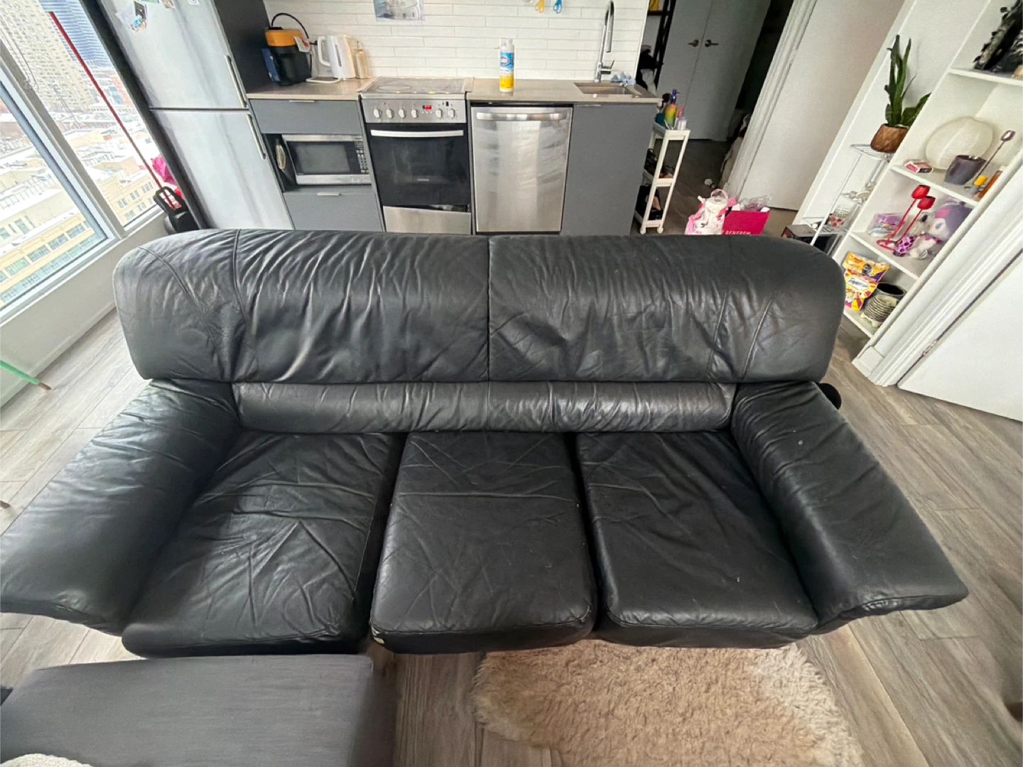 Black Leather Sofa