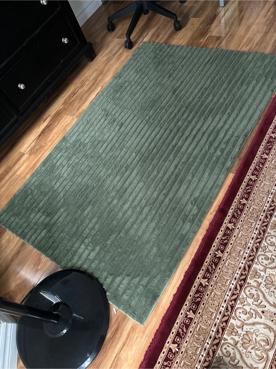 Green Striped soft Rug 🥕
