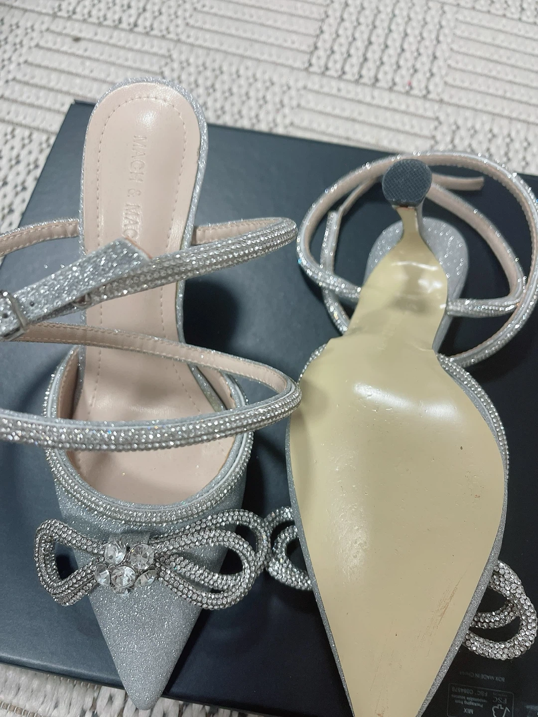 Bling Bling Silver Glitter Heels size 6 - photo 5