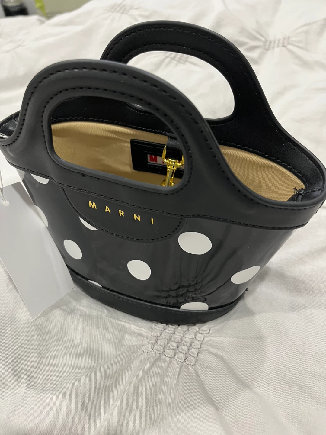 Brand new with tag Marni Polka Dot Leather Bucket Bag - NEW - photo 2