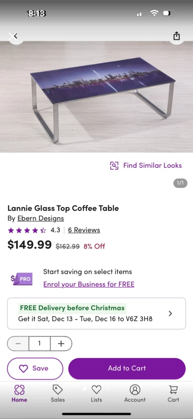 Ebern Designs Lannie Glass Top Coffee Table - photo 3