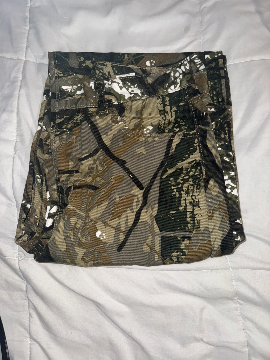 Camo Print Wide Leg Jeans