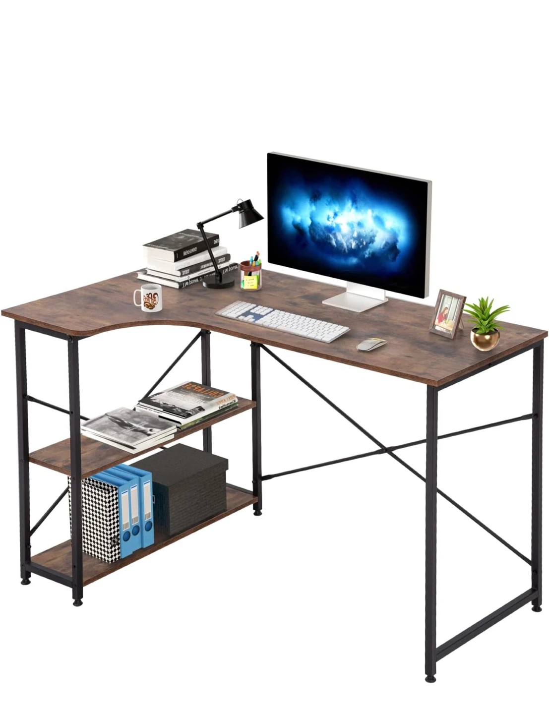 Wooden Desk with Metal Frame - photo 3