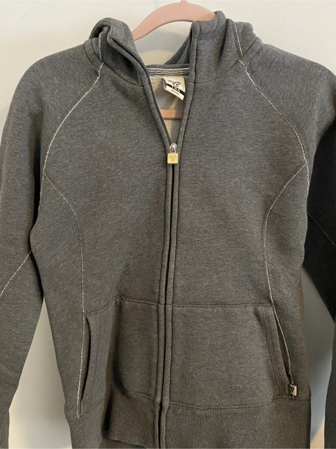 TNA Full Zip Hoodie - Grey, Medium