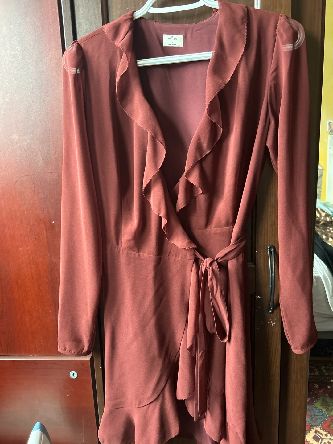 Wilfred Ruffle Wrap Dress - Size XS