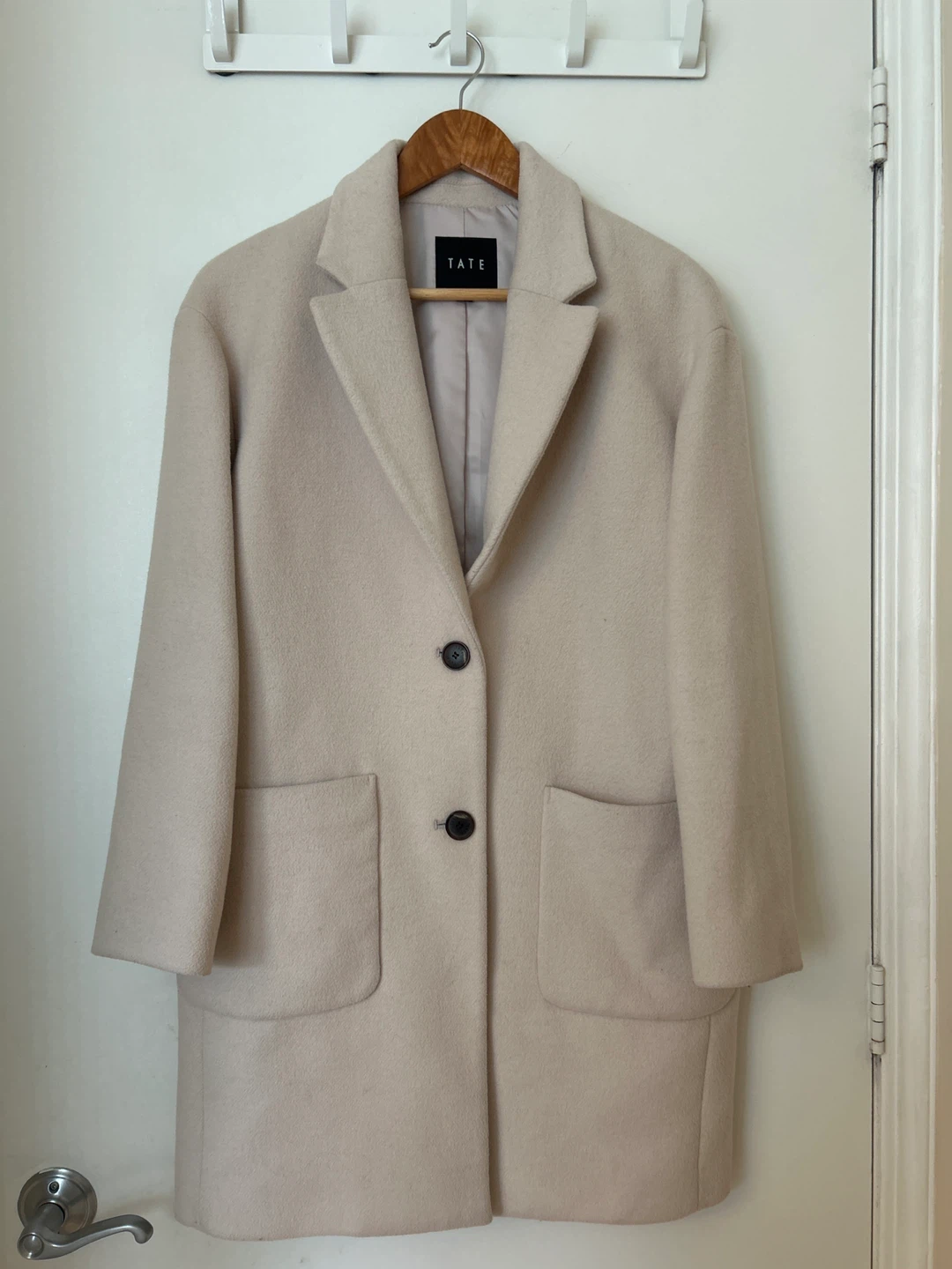Tate Beige Wool Blended Coat - Size S