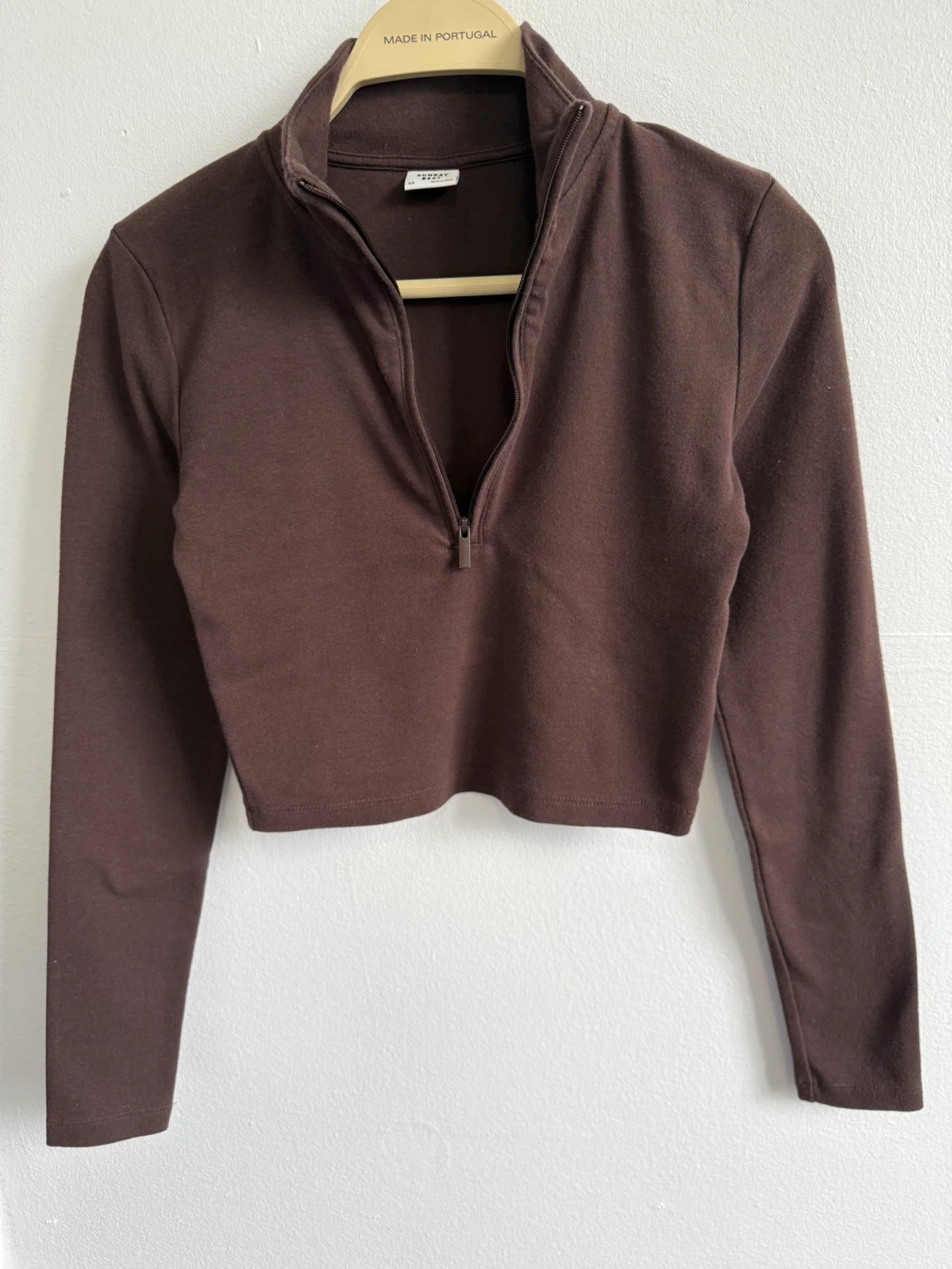 Sunday Best XS Brown Half-Zip Top