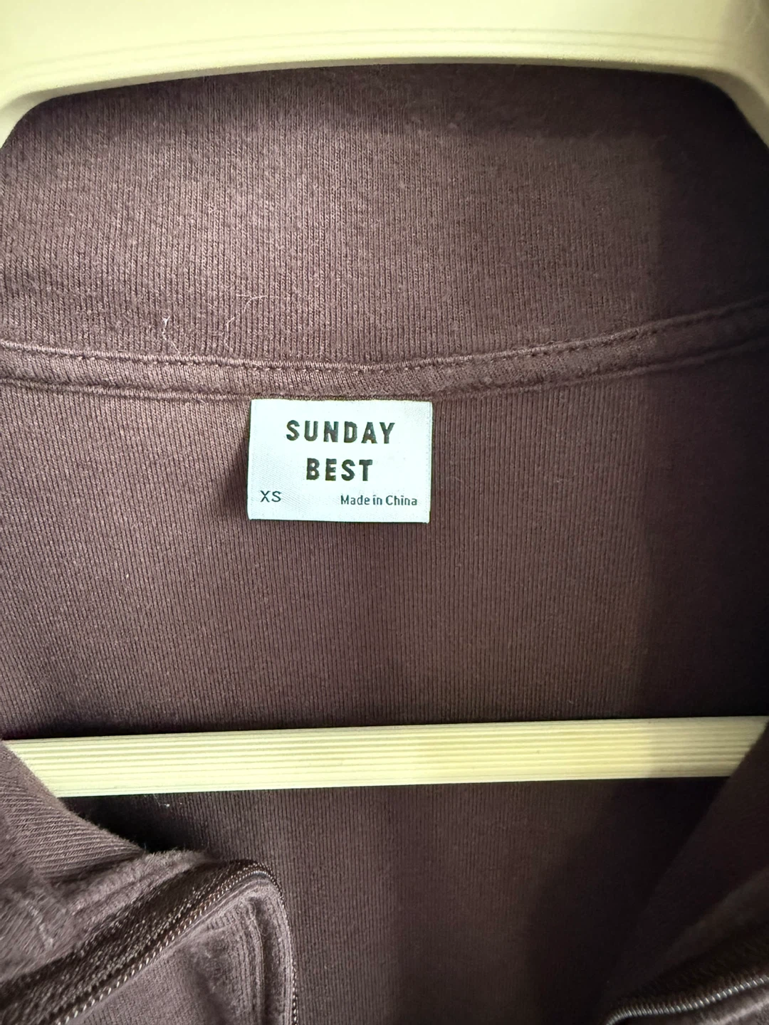 Sunday Best XS Brown Half-Zip Top - photo 2