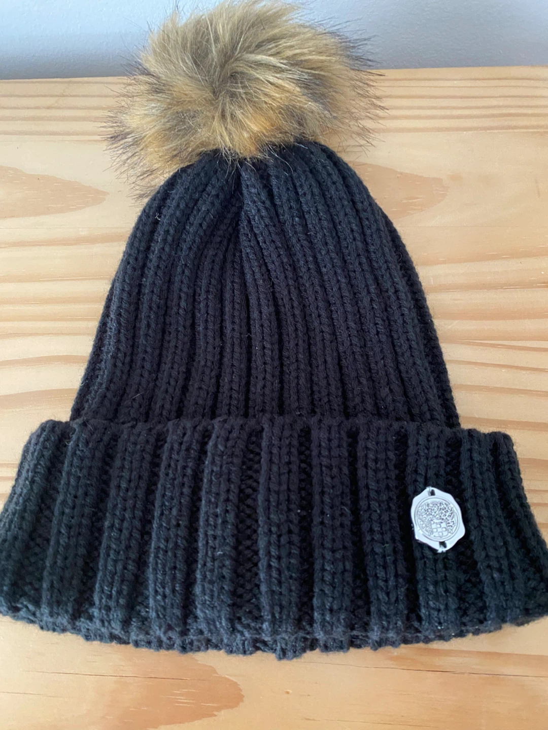 Vince Camuto Black Pom Pom Beanie
