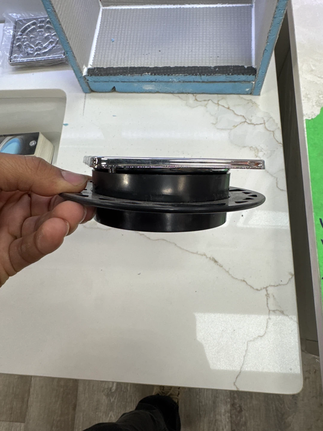 Square Shower Drain Cover - Chrome Finish - photo 3