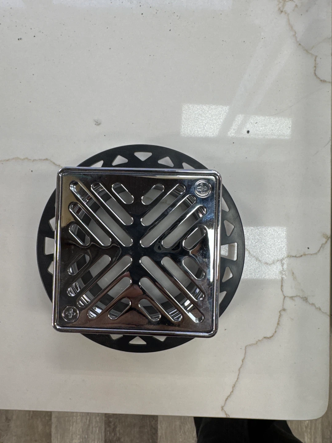 Square Shower Drain Cover - Chrome Finish - photo 2