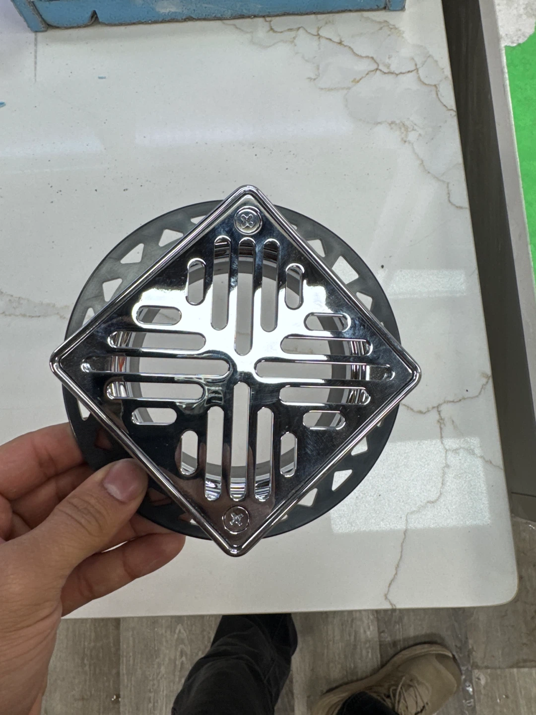 Square Shower Drain Cover - Chrome Finish - photo 4