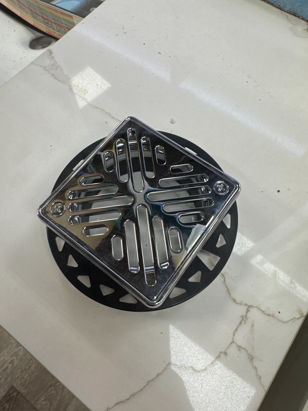 Square Shower Drain Cover - Chrome Finish
