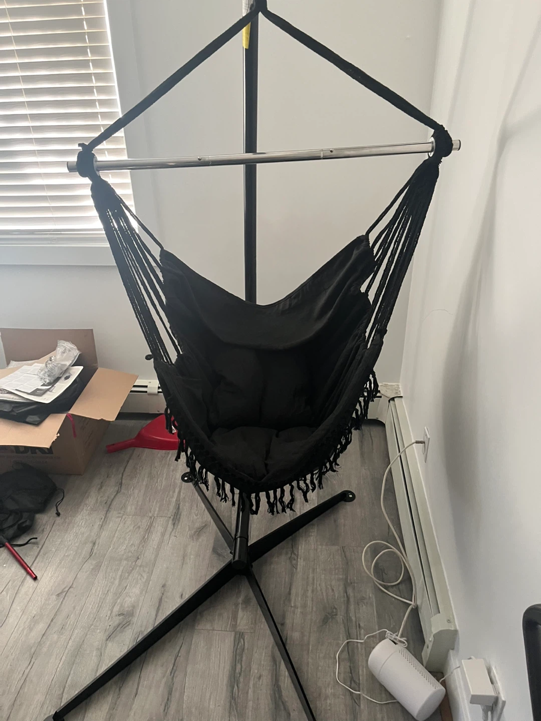 Hanging Hammock Chair with Stand - Black