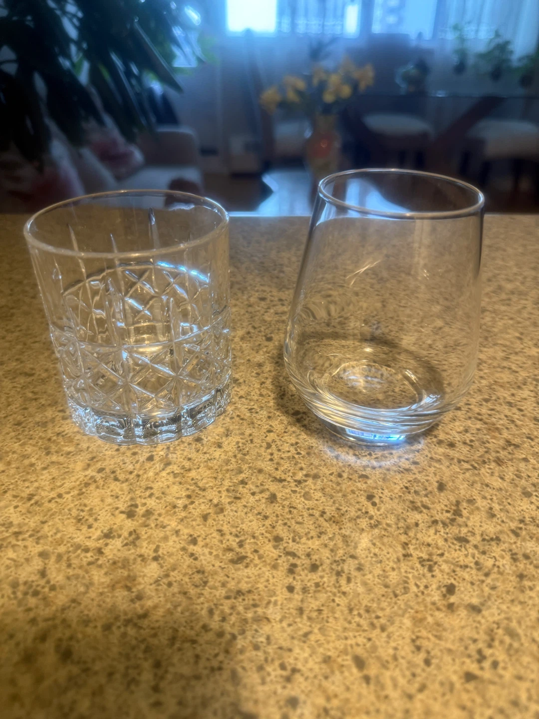 Two Clear Drinking Glasses