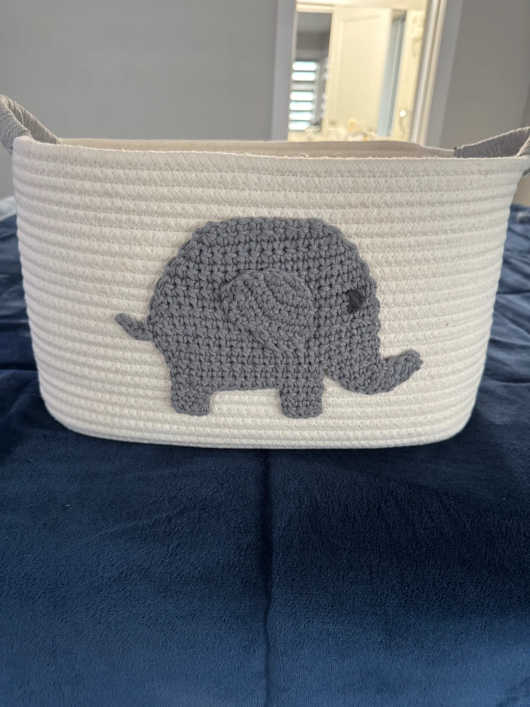 Elephant Design White Storage Baskets