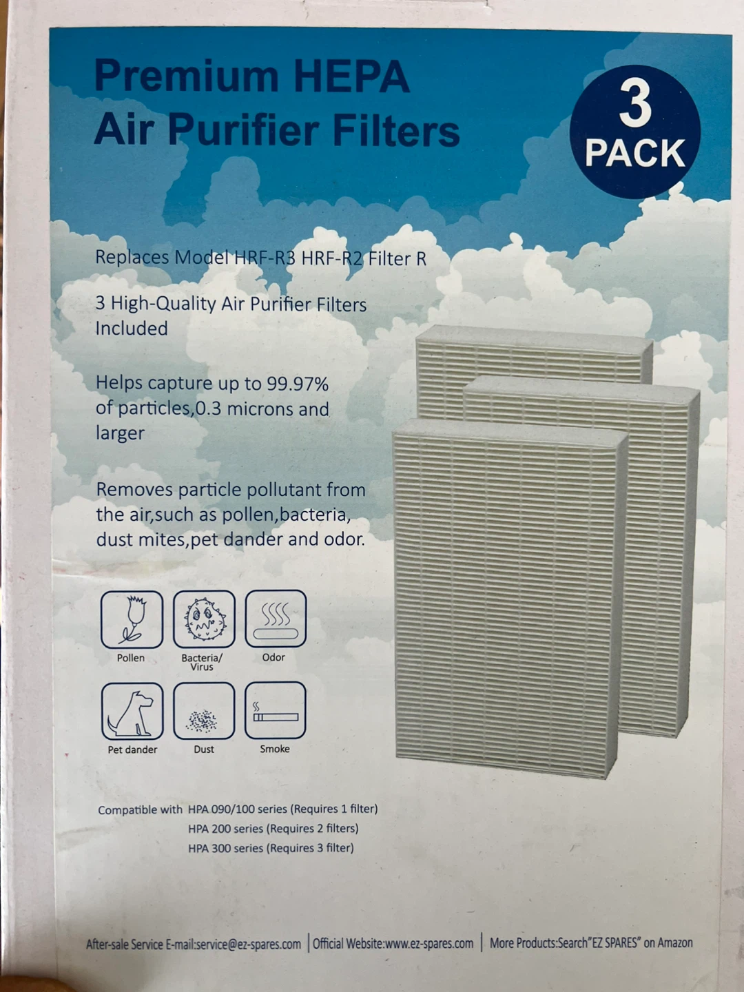 🥕 EZ SPARES 3pcs True Hepa Filter Replacement - NEW - photo 2